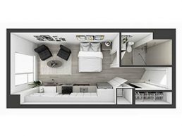 0-bedroom floor plan image