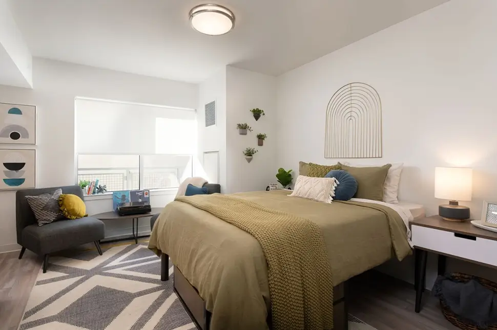 furnished apartment bedroom