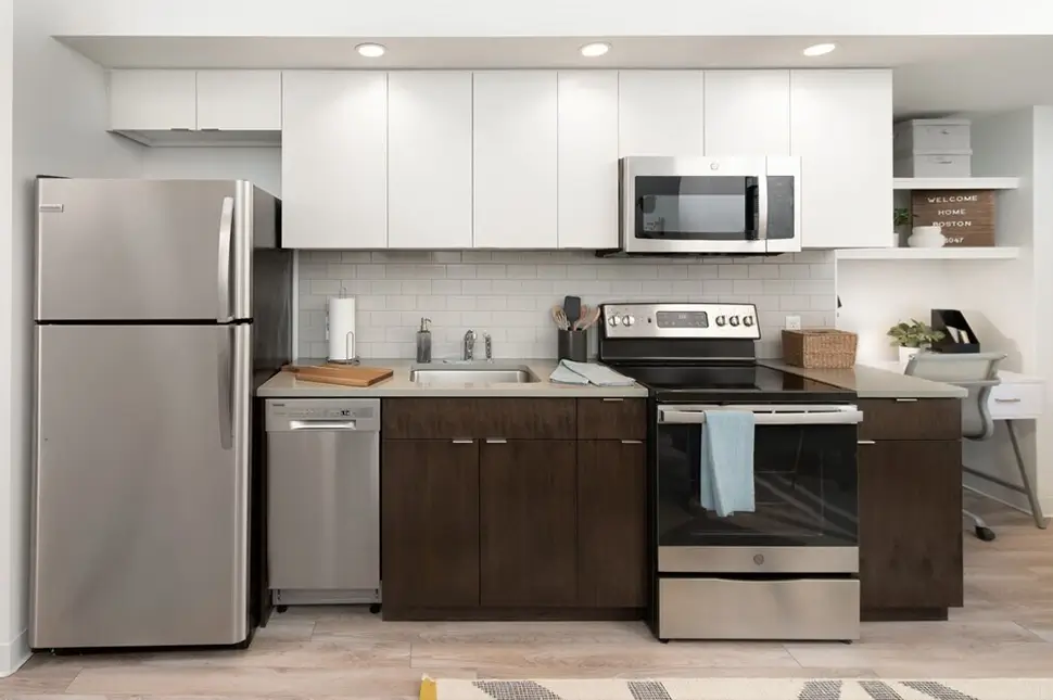 Furnished apartment kitchen