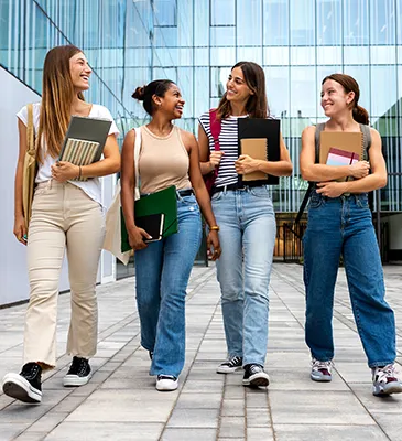 group of young college students